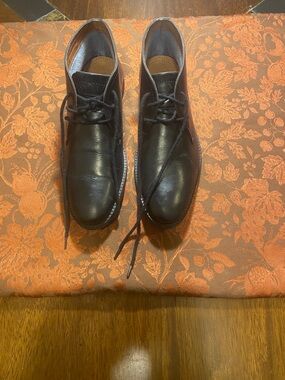 Alfani Black Leather Chukka Boots — Lace-Up Dress Casual